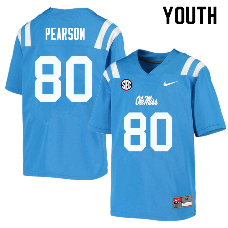 Jahcour Pearson Ole Miss Rebels NCAA Youth Powder Blue #80 Stitched Limited College Football Jersey URS6758ON